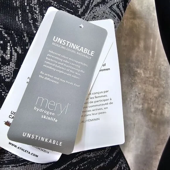 Athleta Womens XS Aurora Seamless Shine Metallic‎ Swirl Workout Set Tank & Pants - Picture 13 of 13